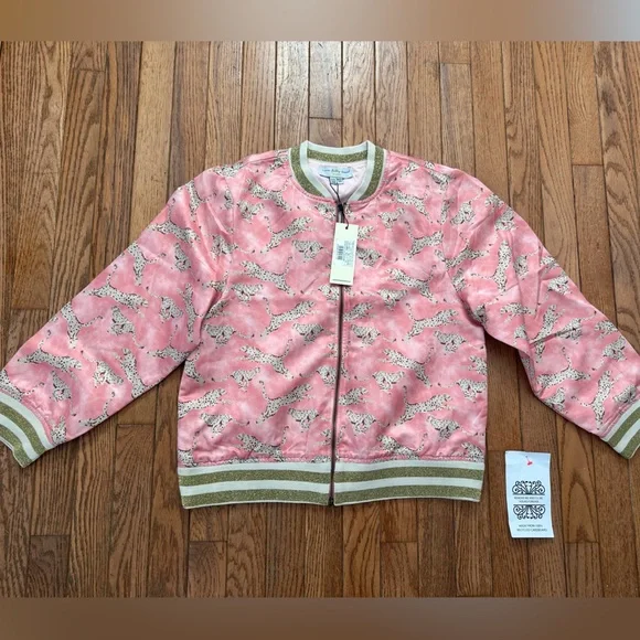 Never Fully Dressed Leopard Bomber Jacket NWT - Picture 1 of 6